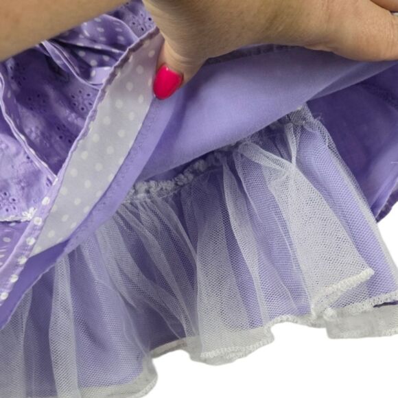 Rare Editions Baby Girl Eyelet Dress Purple Embroidered Polka Dot Flower Trim - Picture 5 of 9